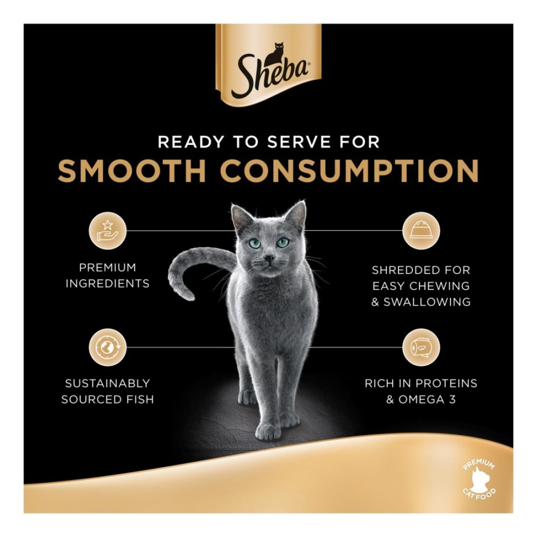 Sheba Chicken Filets with Shrimp and Tuna Wet Food for Cats, 60g