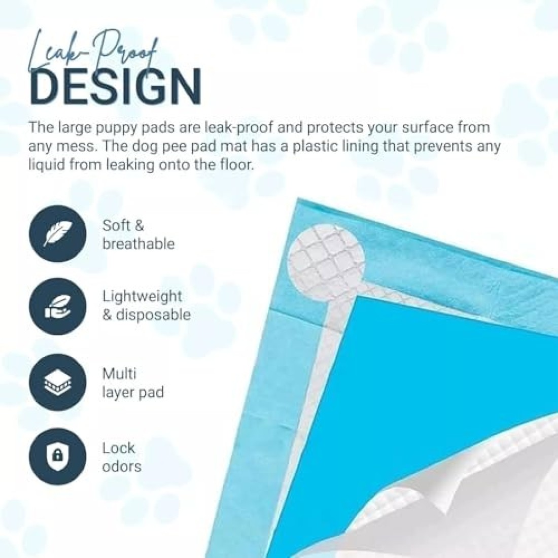 Ultra-Absorbent Blue Pet Training Pads for Dogs, Puppy Trainer Pads, Toilet Pee Wee Dog Pet Cat Mat, Small Size pack of 50