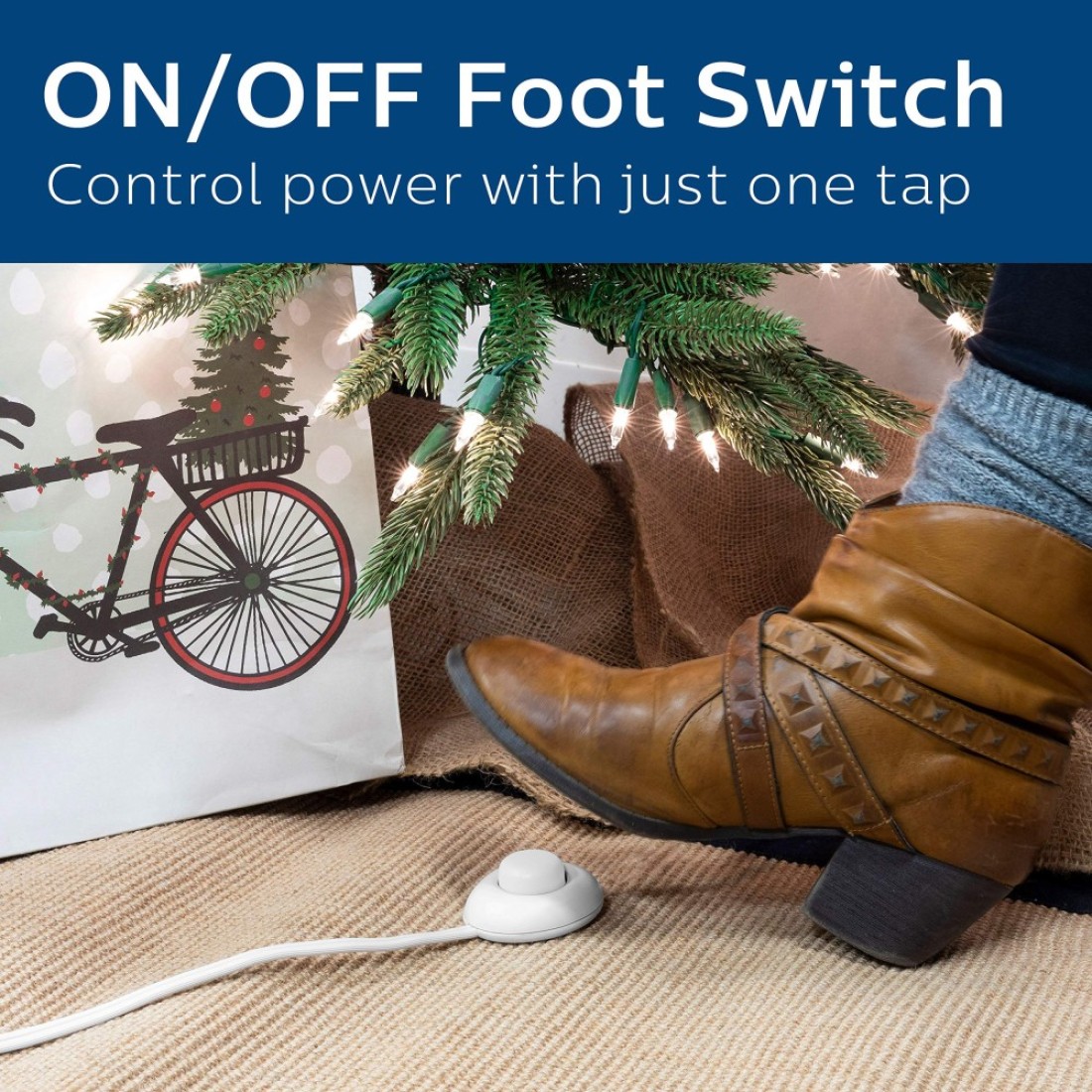 Philips Plugin Footswitch 9 Ft 1Outlet Flat Plug Extension Cord Flat Extension Cord with Switch ONOff 2 Prong Extension Cord 120V Long Extension Cord 1 Pack White 1 Pack SPS1036WF37