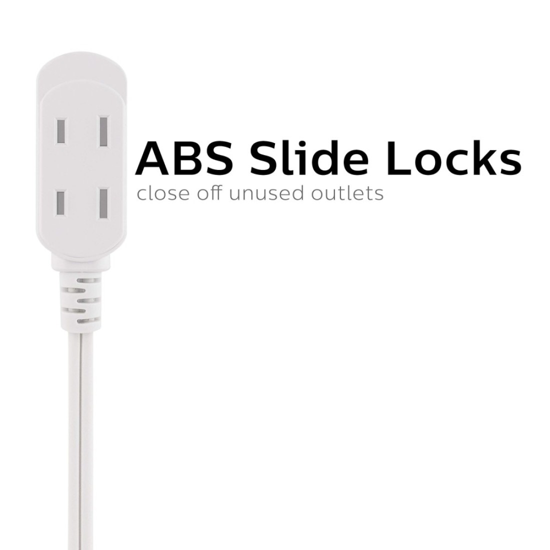 Philips Extension Cord 15 Ft 3Outlet Flat Plug Extension Cord Flat Extension Cord with Multiple Outlets 2 Prong Extension Cord Safety Slide Long Extension Cord 1 Pack White SPS1032WE27
