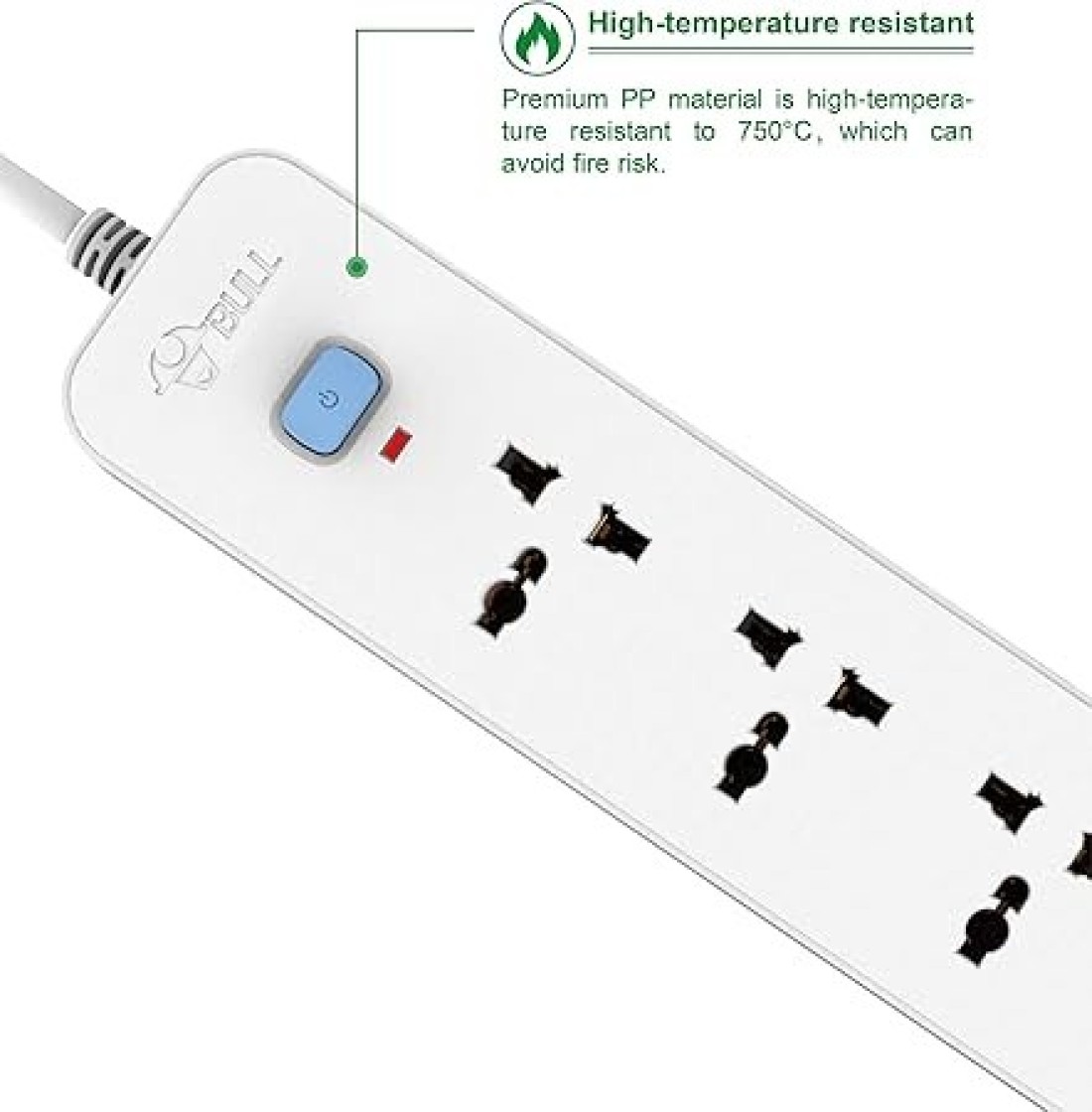 Gongniu 4 Socket Extension Board with 4 Switch and Wire Power Extension for Home, Office Extension Socket