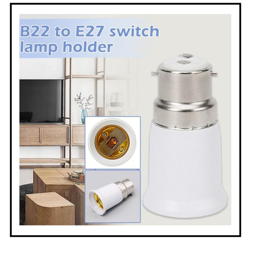 Lavish B22 Bayonet To E27 Screw Base LED Light Bulb Adapter Holder, Fireproof Socket Converter (3-Pack)