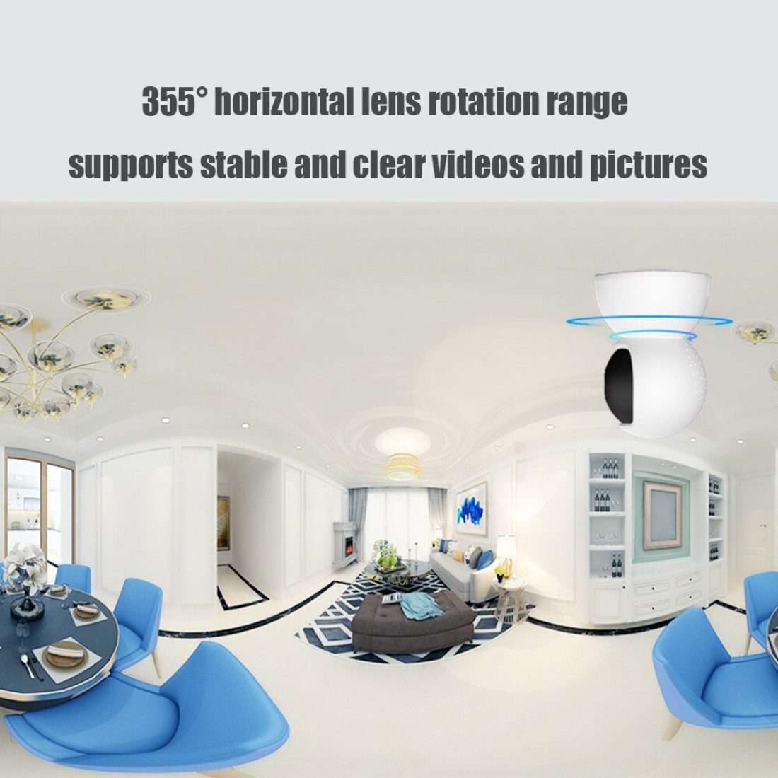 Generic-White EU Plug Global Version Home Security Camera MVT3820S-Q12 IP Camera 1080P Indoor Security Wi-Fi Camera Dome Surveillance System w/Night Vision Motion Detection 2-Way Audio Cloud Storage