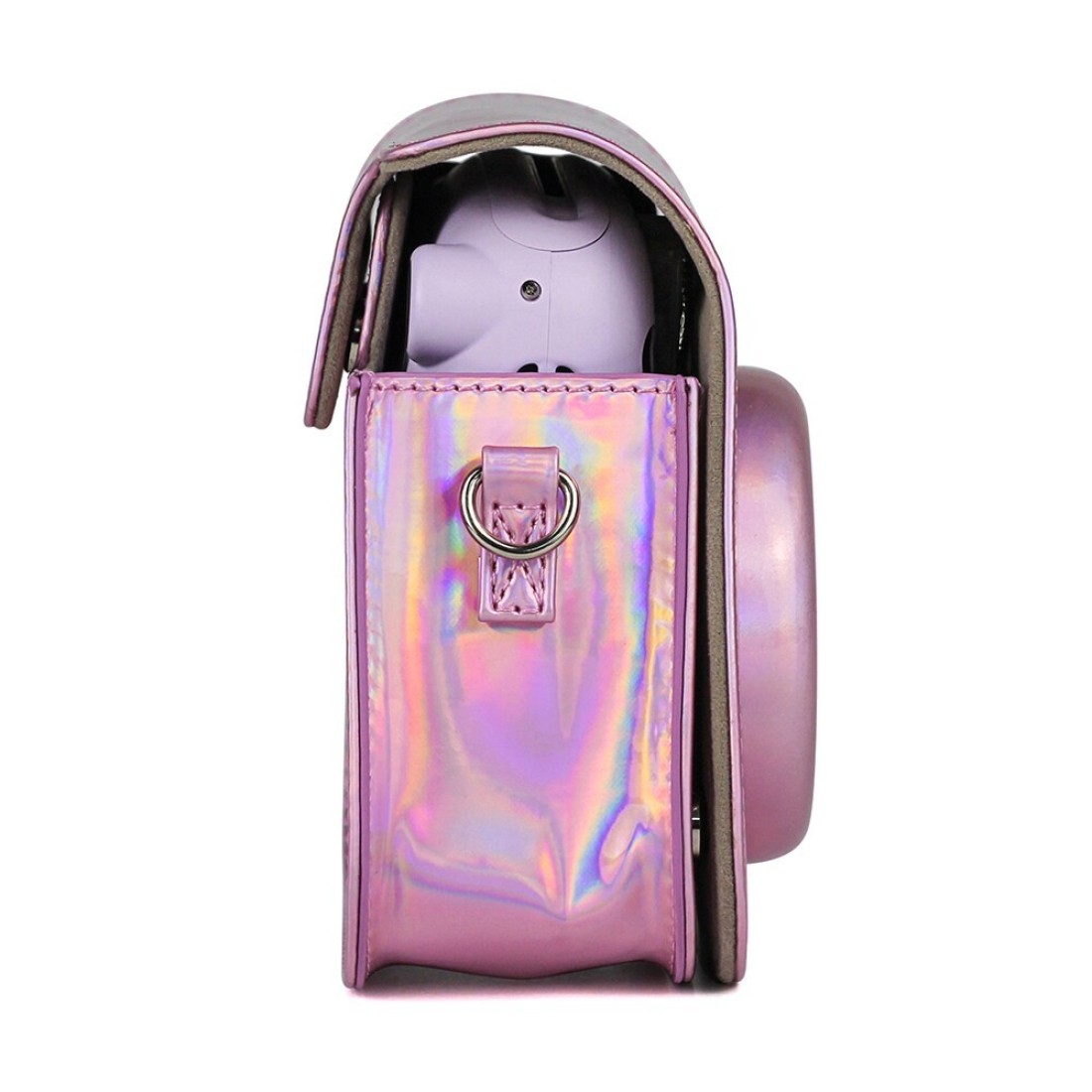 O Ozone Holographic Case For Fujifilm Instax Mini 11 Case Pu Leather Instant Camera Cover With Adjustable Strap [ Designed Cover For Fujifilm Instax Mini 11 Instant Camera Bag ] - Pink