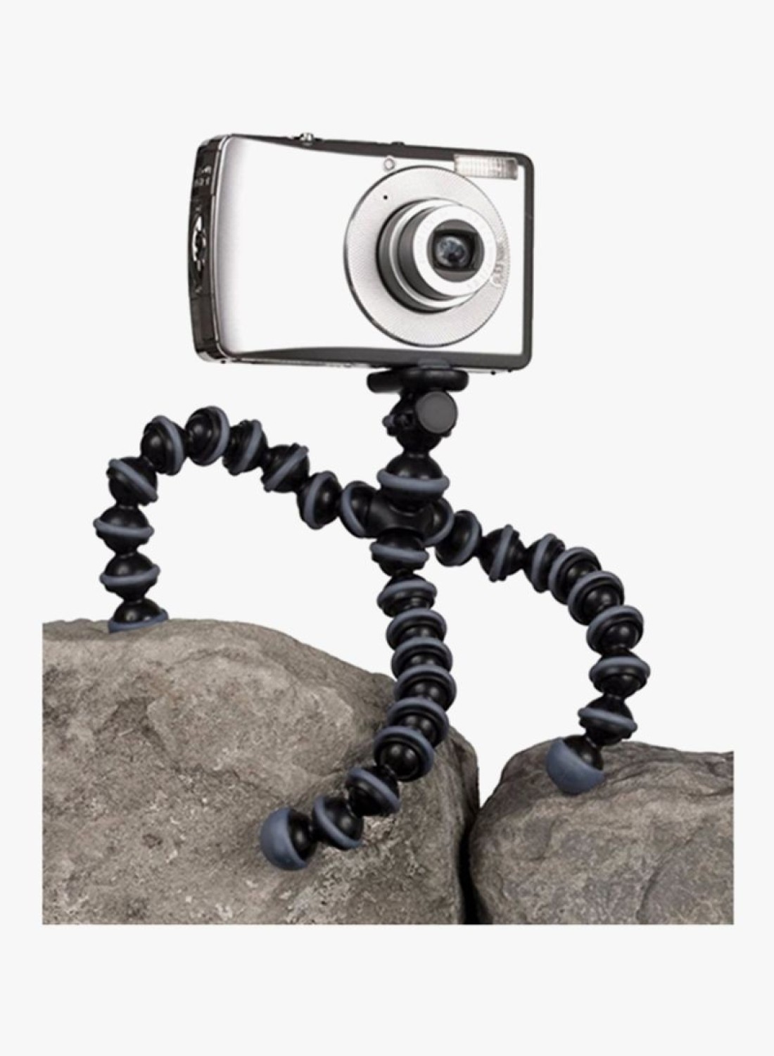 Joby - GorillaPod Flexible Mini-Tripod With Ball Head 7inch Black/Silver