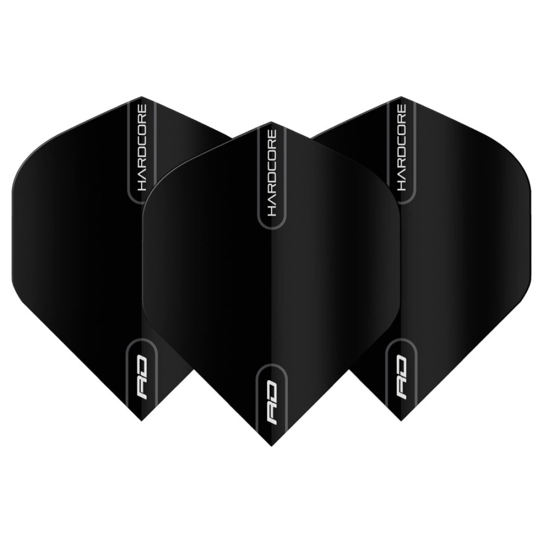 RED DRAGON Hardcore Black Extra Thick Standard Dart Flights 5 Sets Per Pack 15 Dart Flights in Total