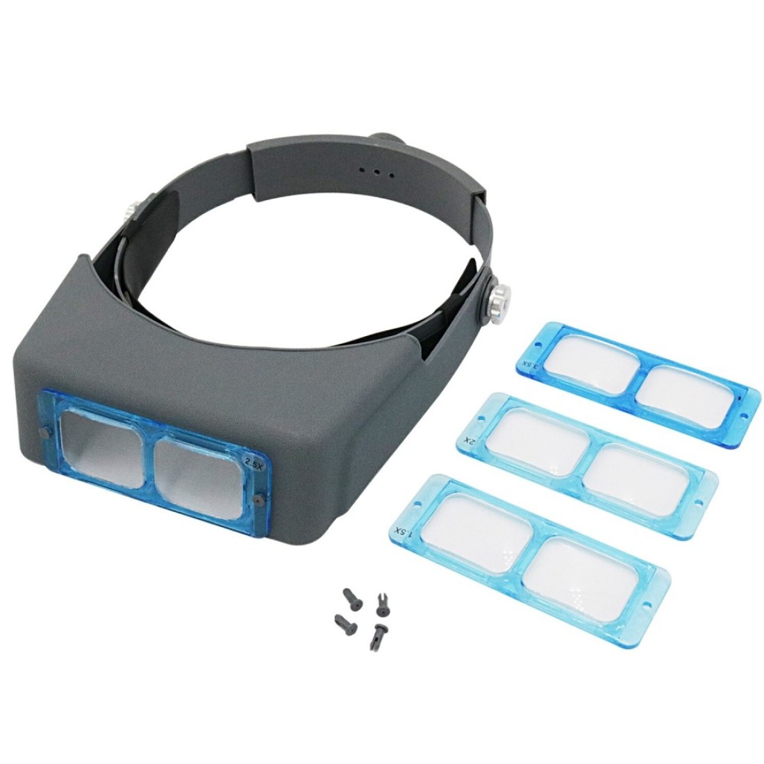 PHYHOO Headband Magnifier Binocular Magnifying Glass Jewelry Magnifiers Headmounted Double Lens Reading Jewelers Tools Head Wearing 4 Magnifications