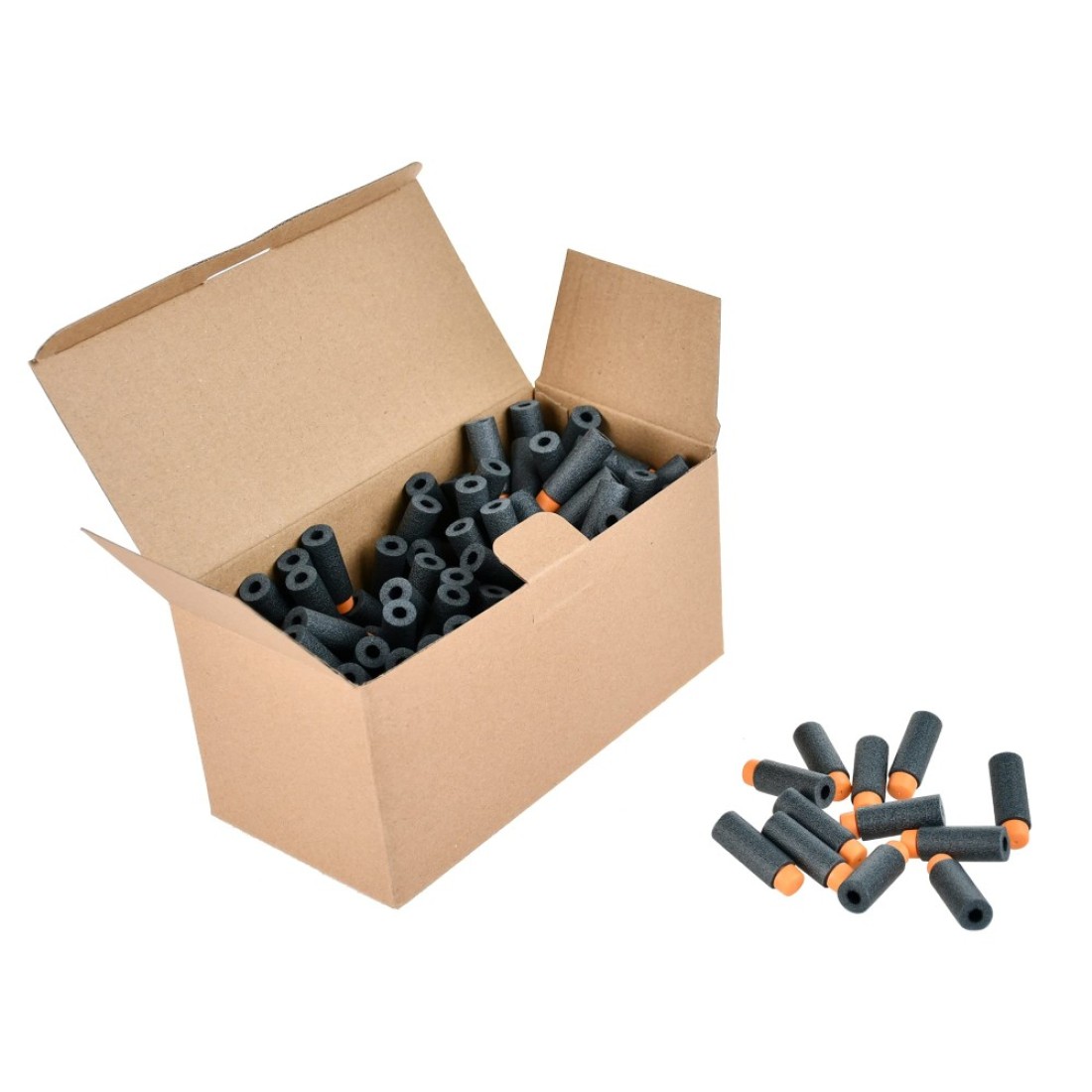 JGCWorker 200pcs 2nd Generation HighEnd of HalfLenth Soft Dart Soft Short Dart for Adventure Force Nexus Pro and Worker Swift Black and Orange
