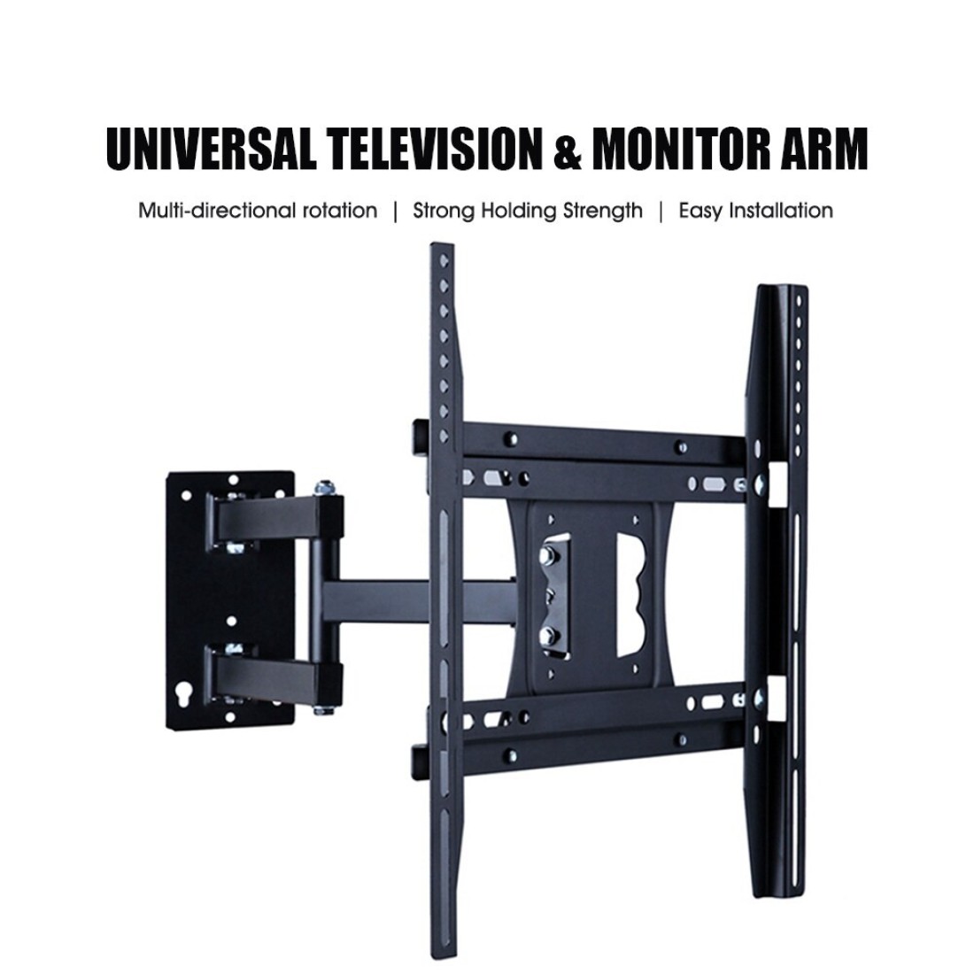 Generic-Dual arms Monitor Arm Television Screw Bracket Multi-directional Motion 26&#39;&#39;-55&#39;&#39; 22&#39;&#39;-50&#39;&#39; LCD LED Monitor Holder Arm Mount Bracket Loading 30-45kg Easy Installtion