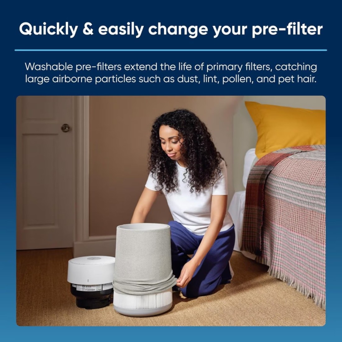 Blueair Genuine Prefilter Fabric Cover For Blue Max 3350I Air Purifier In Limestone Beige