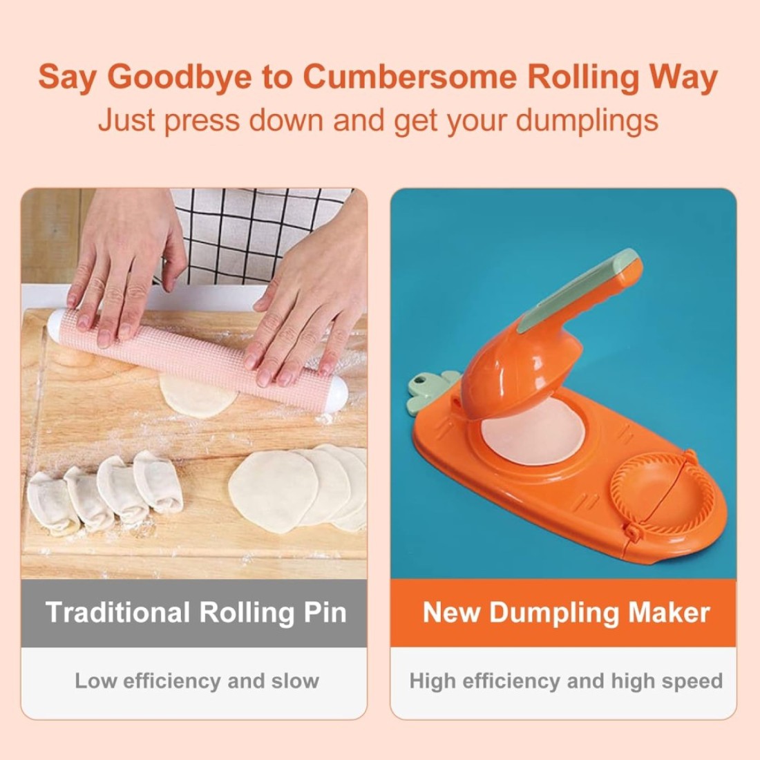 Fitto 2-in-1 Dumpling Maker - Easy DIY Dumpling & Ravioli Maker with Press Mould and Stuffing Spoon, Quick & Simple Dumpling Press Tool for Homemade Dumplings, Empanadas, Ravioli, Pastries & More