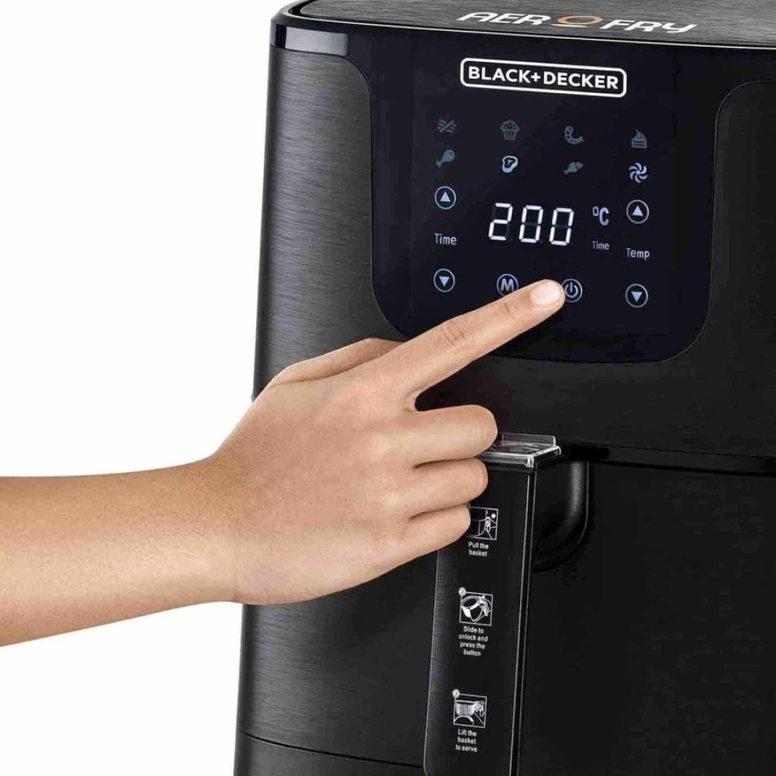 بلاك آند ديكر مقلاة هوائية رقمية 4.3 لتر XL AF700-B5 - أسود