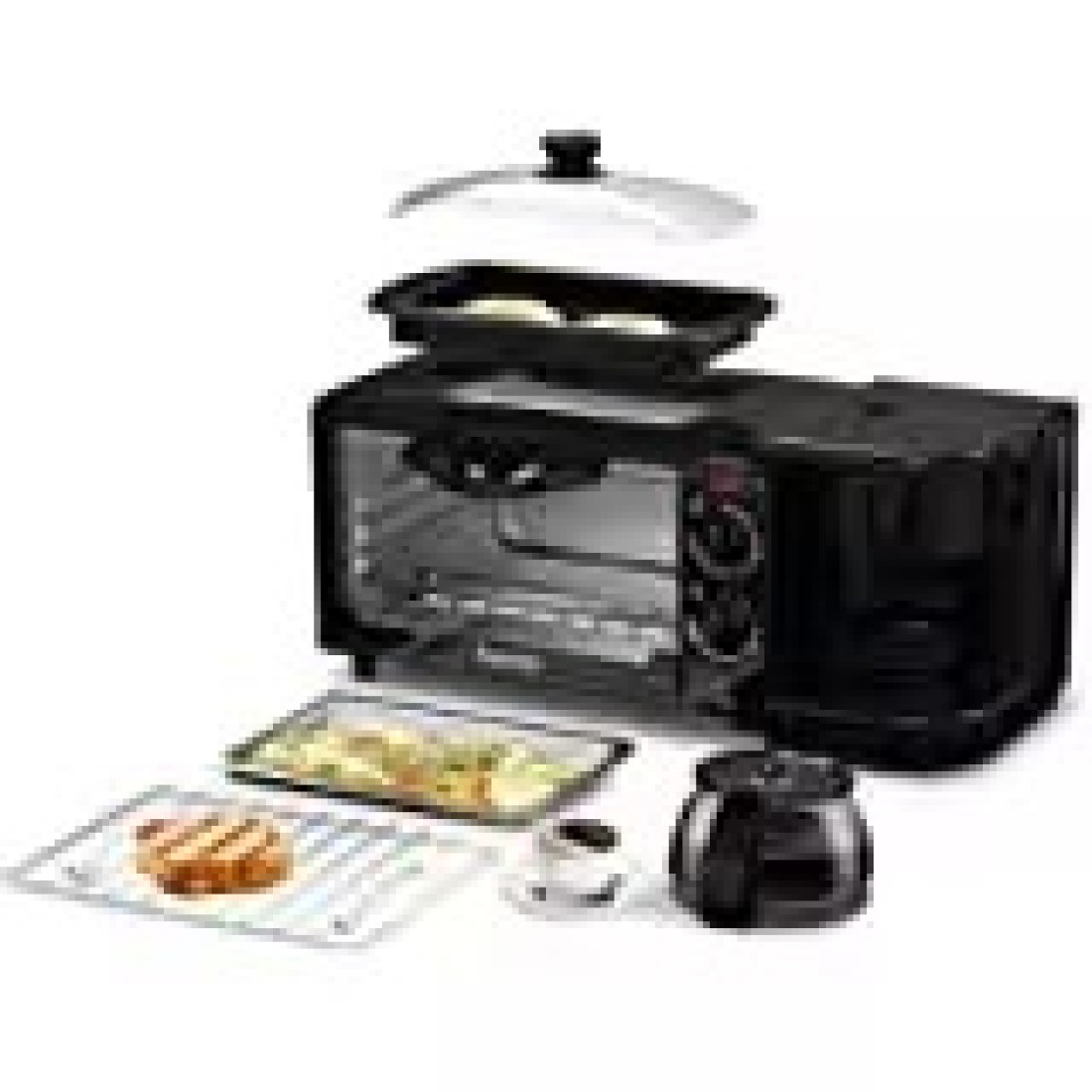Saachi Electric 3 in 1 Breakfast Making Machine Multifunction Drip Coffee Maker Household Bread Pizza Frying pan Toaster 220V