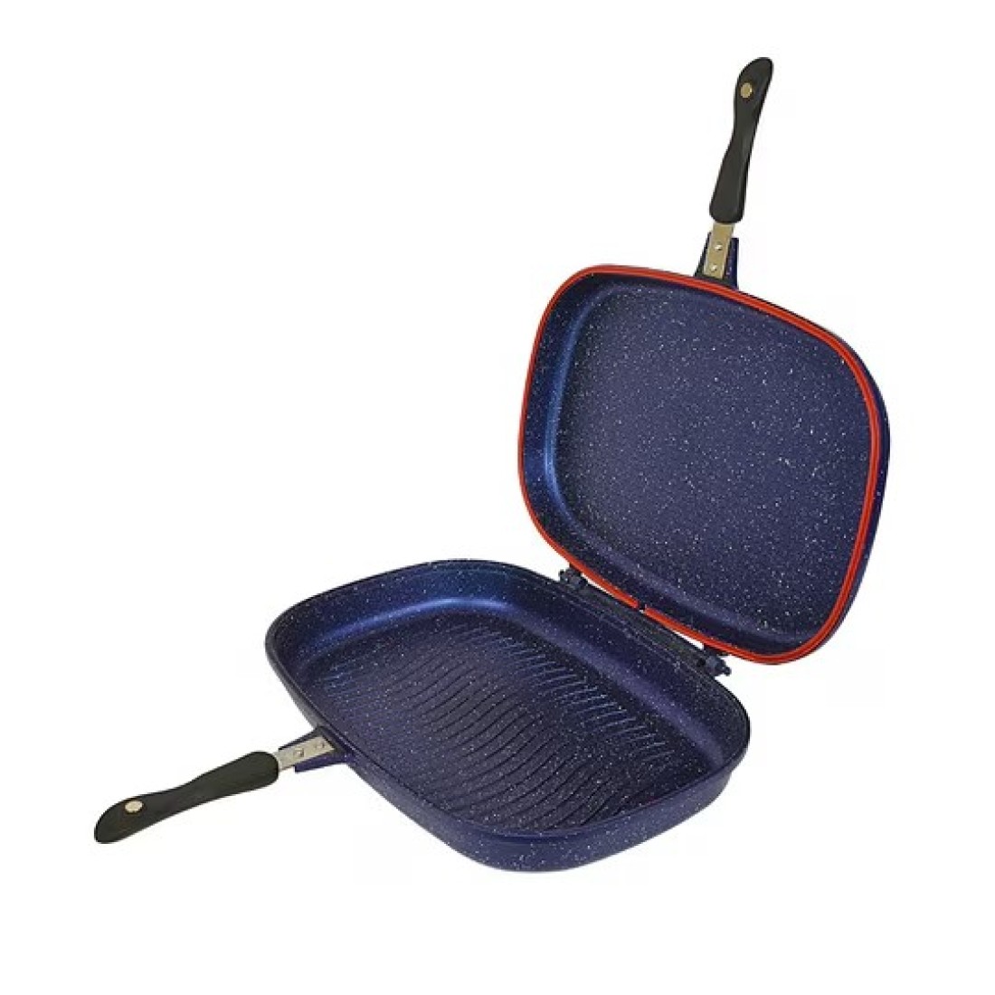 Non-stick pan fried steak artifact double-sided pressure cooker light oil and less smoke (32CM, blue)
