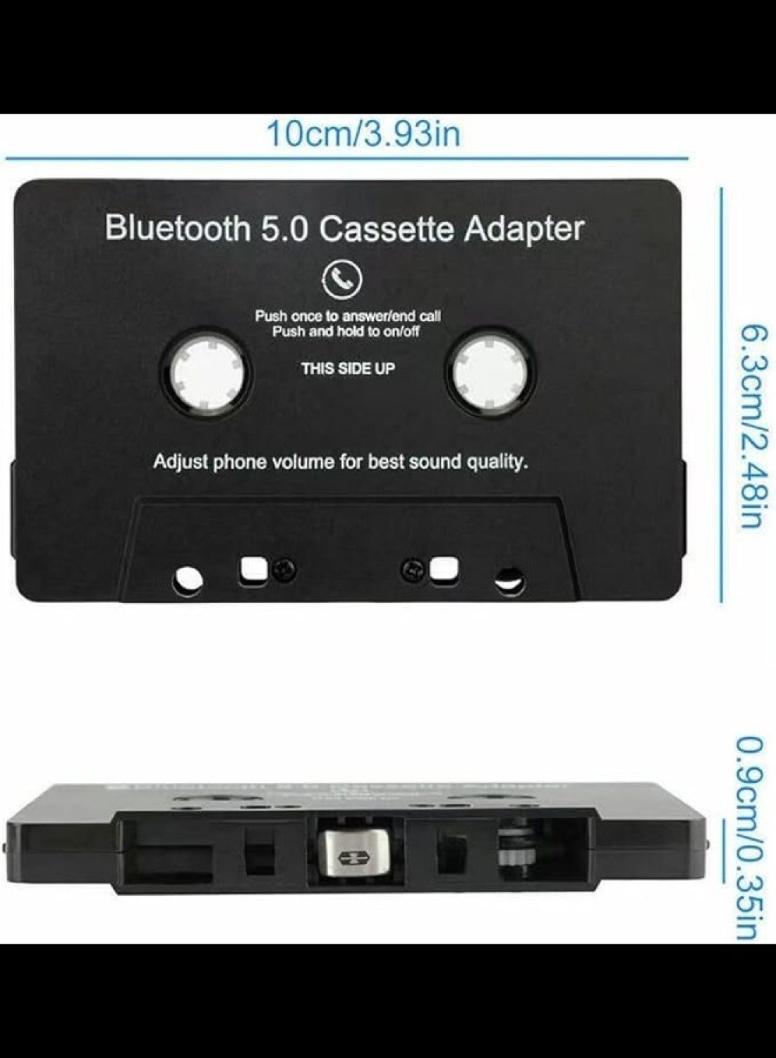 Radiotronics Cassette adapter for 5.0 car radio car cassette receiver Bluetooth car audio cassette to AUX adapter CD player MP3 iPod with 3.5 mm jack plug