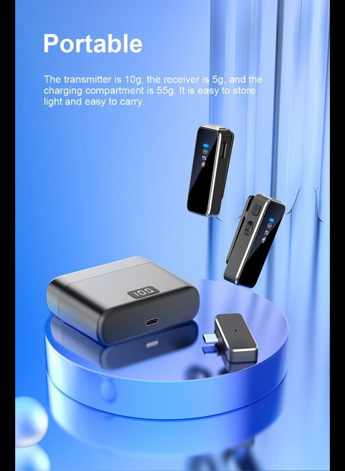 Radiotronics Wireless Lapel Microphone With Charging Box For Android Iphone IOS Mobile Phone