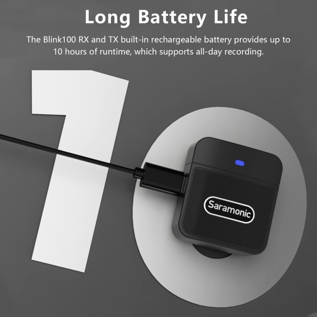 Saramonic Wireless Lavalier Microphone Blink100 B1 2.4Ghz Wireless Microphone With Transmitter &amp; Receiver For DSLR Cameras, iPhone, iPad And Android, 164Ft Range, Lapel Mic For Recording, Teaching