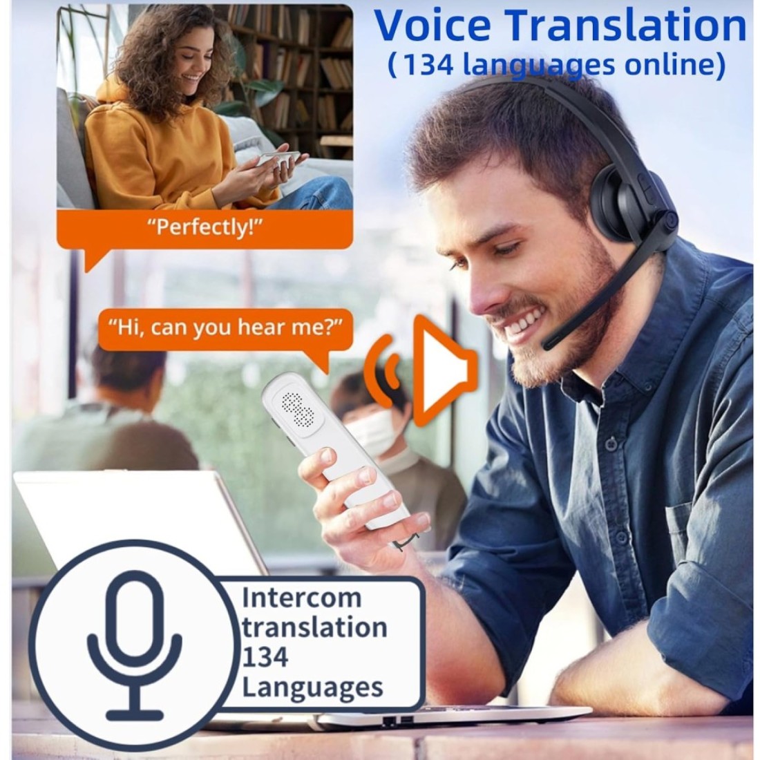 Translation Pen Scanner Text to Speech Device OCR Digital Pen Reader Exam Reading Pen for StudentsDyslexia Wireless Language Translator for Travelers International Business Personnel WHITE