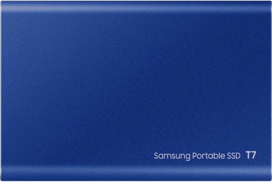 Samsung T7 1TB External USB 3.2 Gen 2 Portable SSD with Hardware Encryption - Indigo Blue