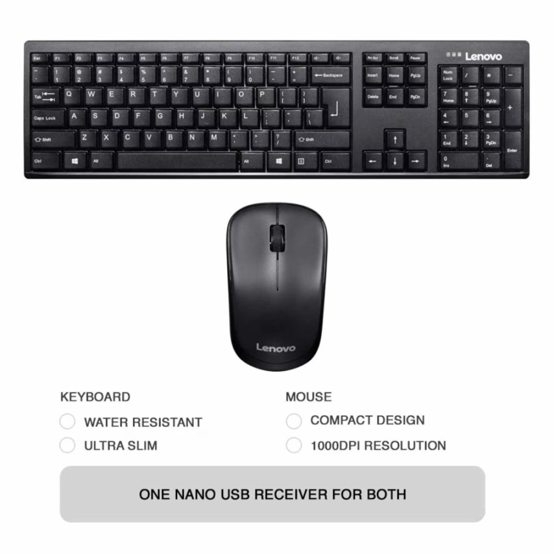 Lenovo 100 Wireless Keyboard And Mouse Combo Arabic GX30S99500