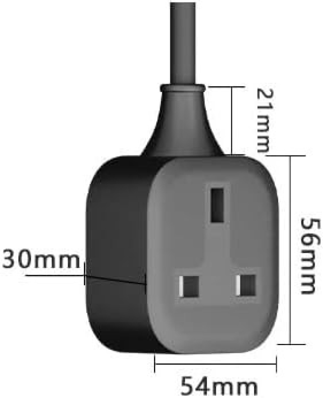 DKURVE&reg; 3 Meter 1 Way Gang Extension Lead 13 AMP Single Socket Extension Lead, UK 3 Pin Fused Plug male to female Travel Use Extension Cord Power Strip Plug, Extension for Travel, Home &amp; office