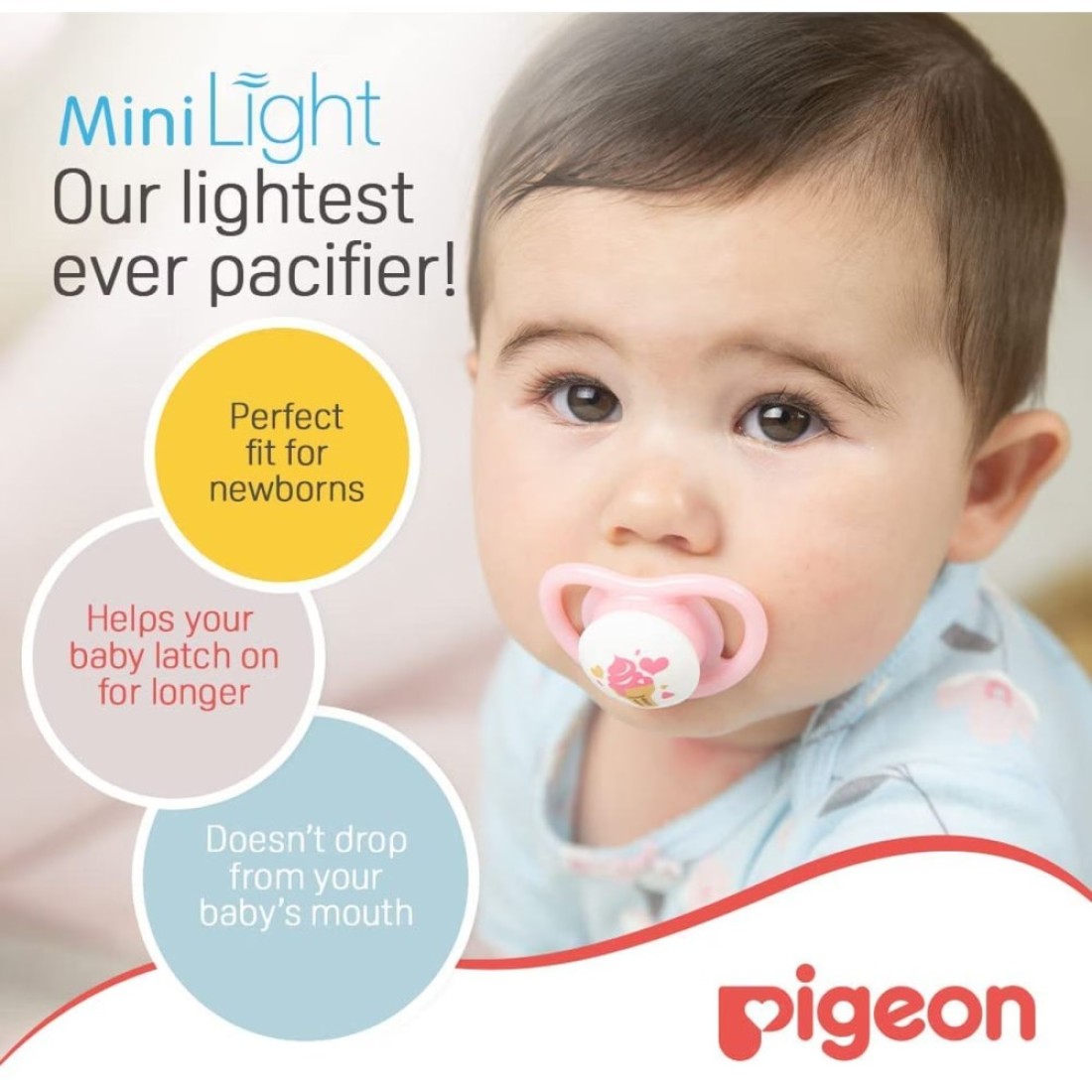 Pigeon Mini Light Pacifier 78262 Multicolour Pack of 2