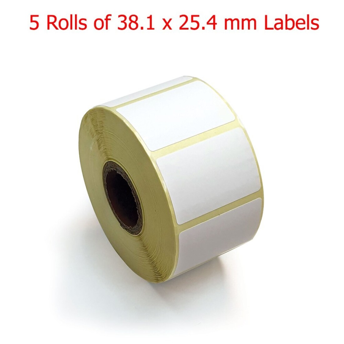 OSCAR Sticker Label 38x25 mm for Barcode Label Printer Direct Thermal &amp; Thermal Transfer 1000 Labels per Roll Detail Size 38.1 x 25.4 mm 1 Inch Core (5 Rolls)