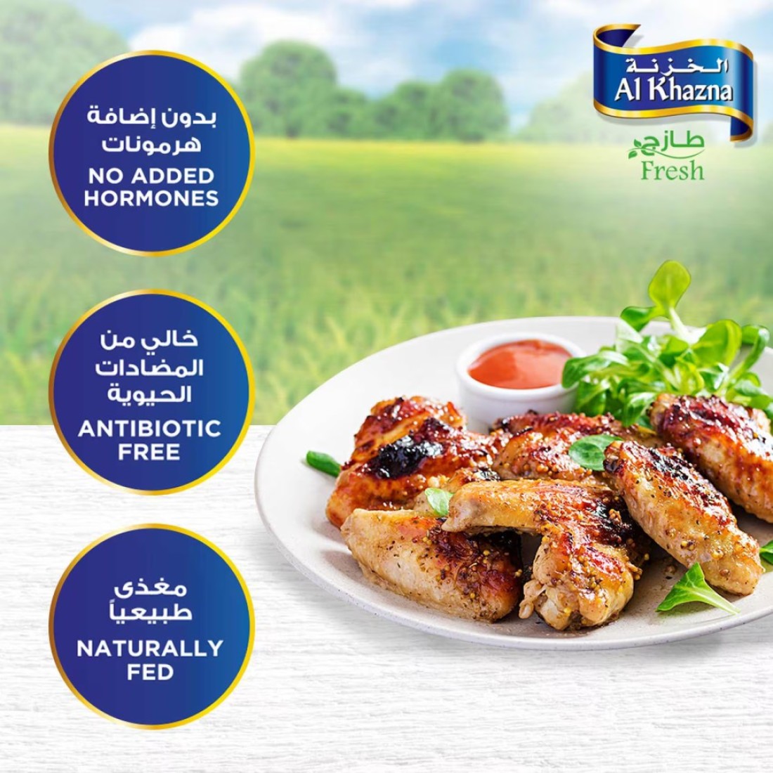 Al Khazna Thighs Whole Wings Chicken 1kg