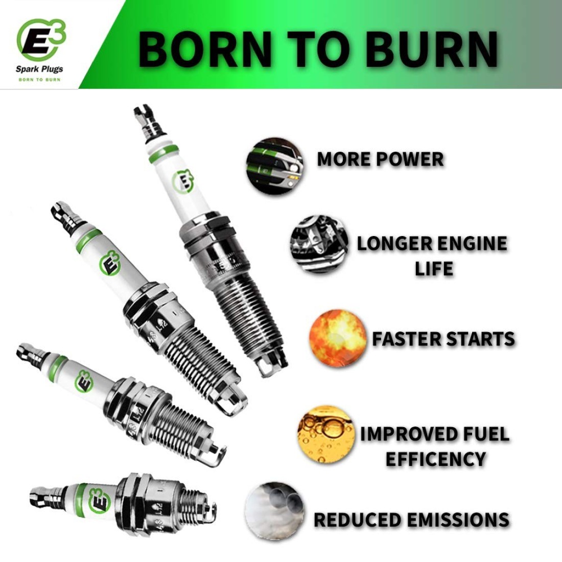 E3 Spark Plugs E334 Powersports Spark Plug Pack of 1