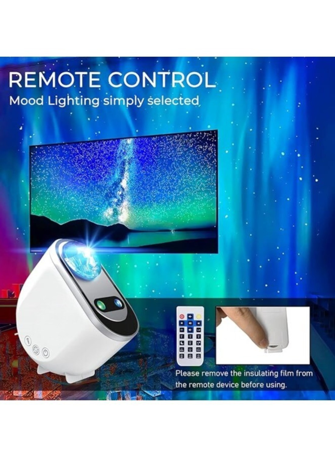 جهاز عرض Galaxy Aurora – جهاز عرض النجوم 3 في 1 LED Northern Lights مع 6 خيارات للضوضاء البيضاء ومكبر صوت بلوتوث جهاز عرض Starry Moonlight