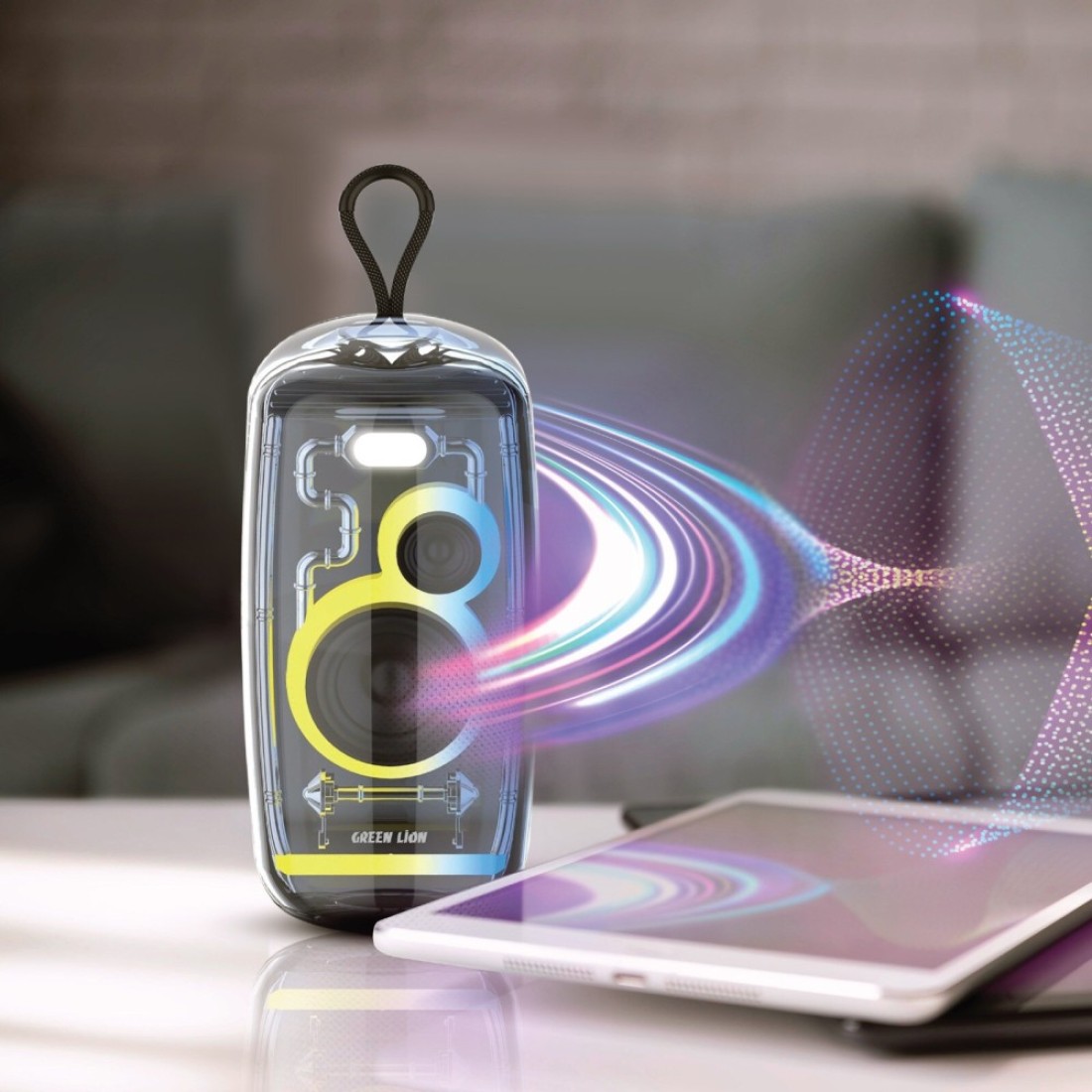 سماعة بورودو جرين لاين Palma Pro اللاسلكية، إضاءة RGB، Bluetooth 5.2، 2 * 8 واط طاقة، مقاومة للماء IPX6، 7 ساعات وقت تشغيل، بطارية 2400mAh، دعم TWS/FM/TF Card/USB، شحن Type-C - أسود
