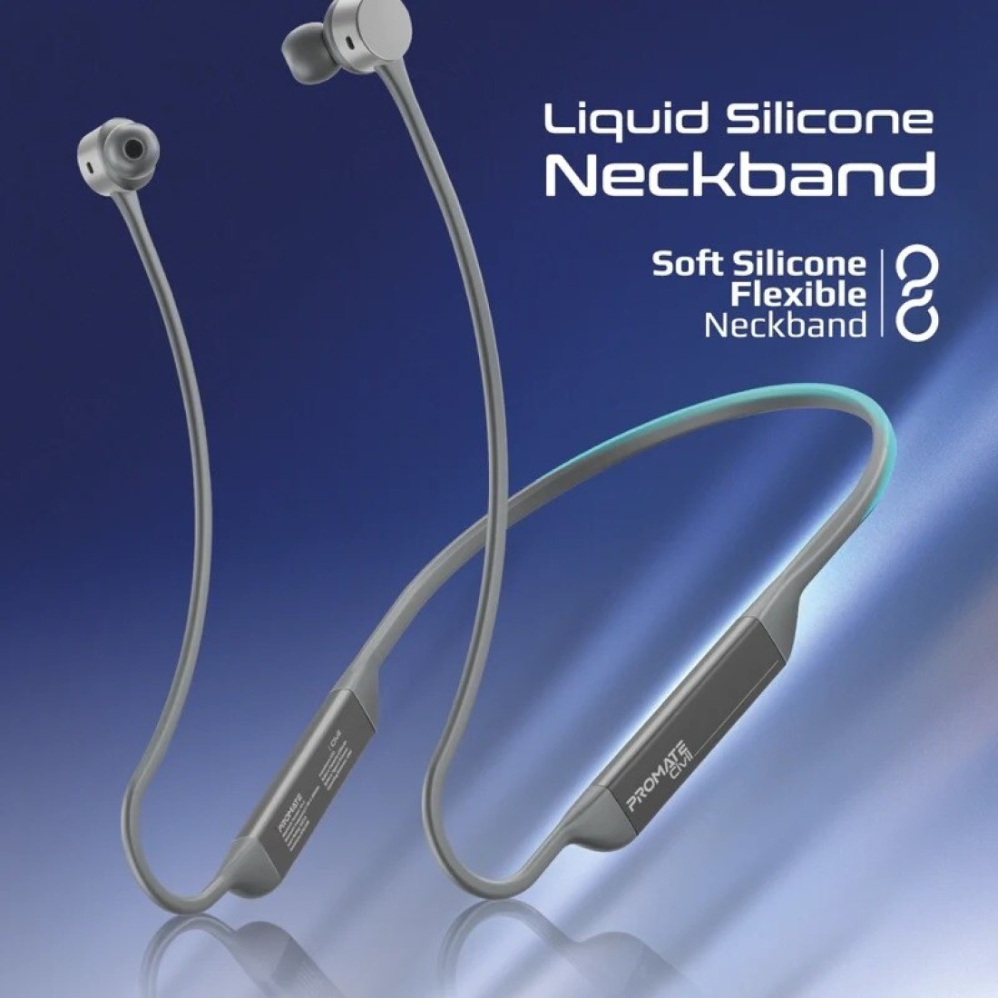High-Fidelity Liquid Silicone Wireless Neckband Earphones
