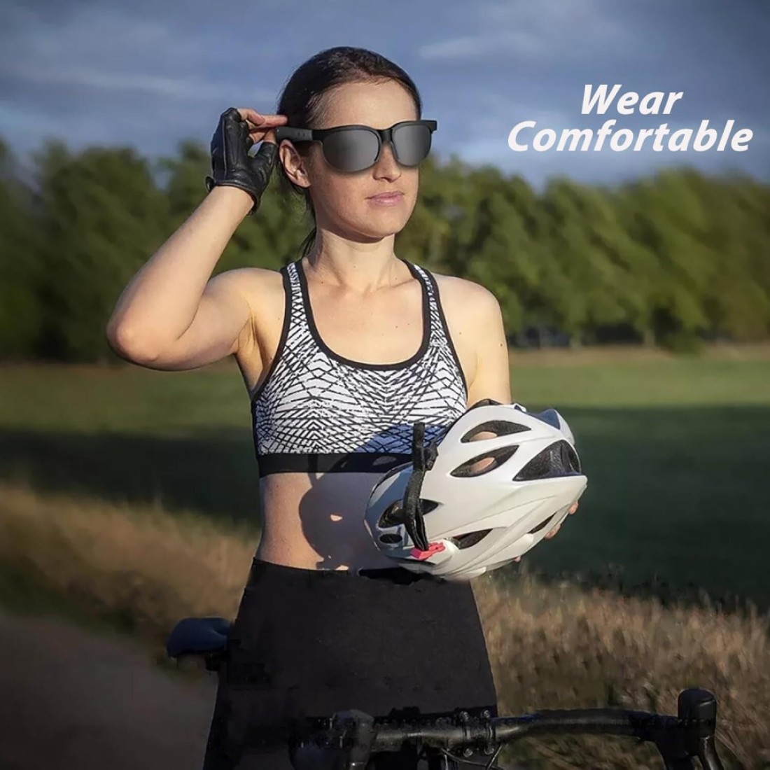 Smart Glasses &ndash; Polarized Bluetooth Sunglasses with Built-In Audio Mic &amp; Open Ear Speakers, UV Protection, Voice Control, Wireless Bluetooth Sunglasses