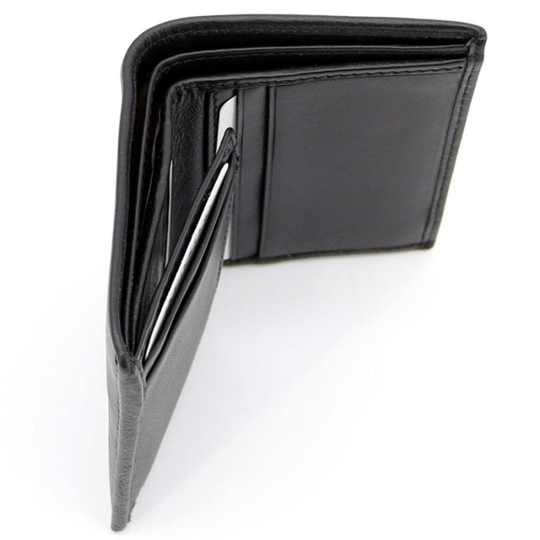 Gai Mattiolo Men&#39;s wallet in nappa leather, Equipped with card holder, card-sized document holder and space for banknotes., Black