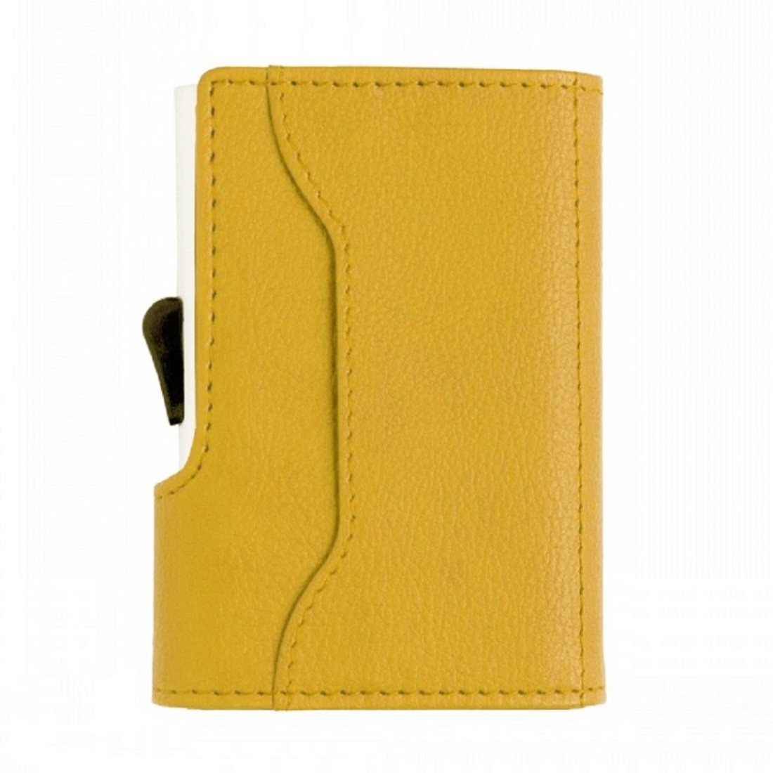 Santhome Card Holder Wallet, Mens Minimalist Slim Metal RFID NFC Blocking Contactless Card Protector Security Pop up wallet (Camel)