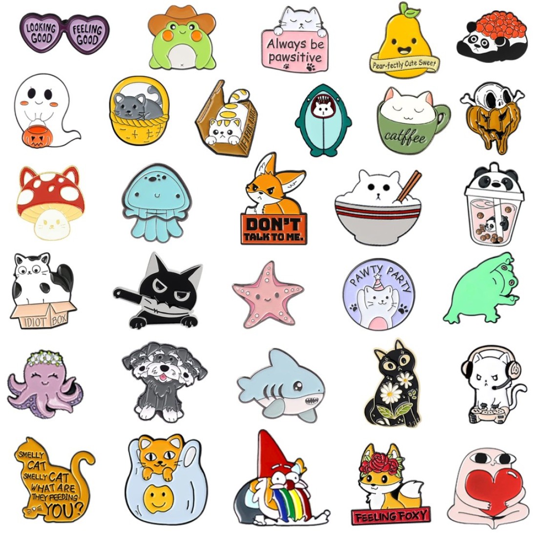 SINCCO 204050 PCS Cute Enamel Backpack Pins Funny Enamel Pins Bulk Set Cool Button Pins Aesthetic Brooch Lapel Pins Anime for Backpacks Jackets Hats Kids Girls
