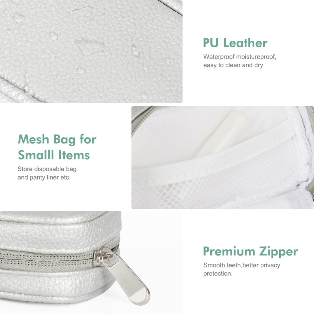 Cute Tampon Storage Bag Tampon Holder for Purse Tampon Organizer Bag with Handle PU Leather Tampon Pouch Small Case for Feminine Products with Zipper Period Bags for Teen Girls Women
