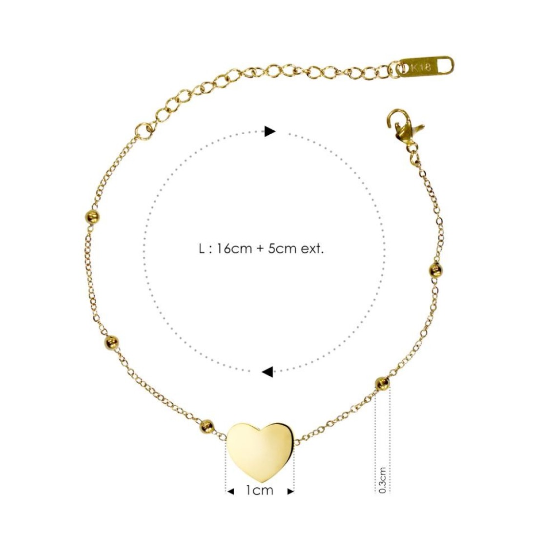 Aiwanto Anklet Ankle Chain Gift for Women's Anklets Heart Anklets