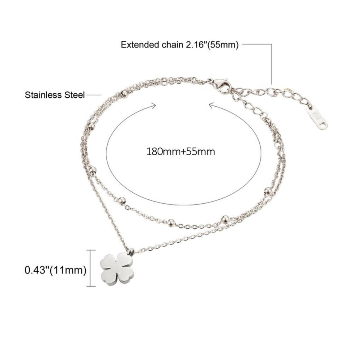 Aiwanto Flower Anklet Silver Ankle Chain Gift for Women's Anklet Office Party Anklet Bracelet