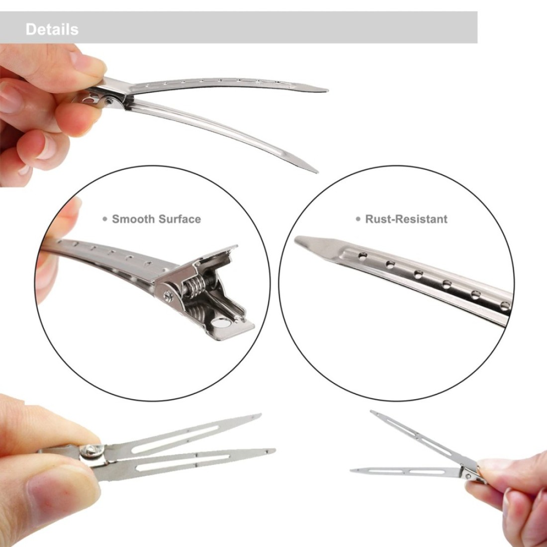40 Pcs Metal Duck Billed Hair Clips for Styling SectioningSilver for Women Long Hair Alligator Curl Clips for Hair RollerSalonBows DIY with Case