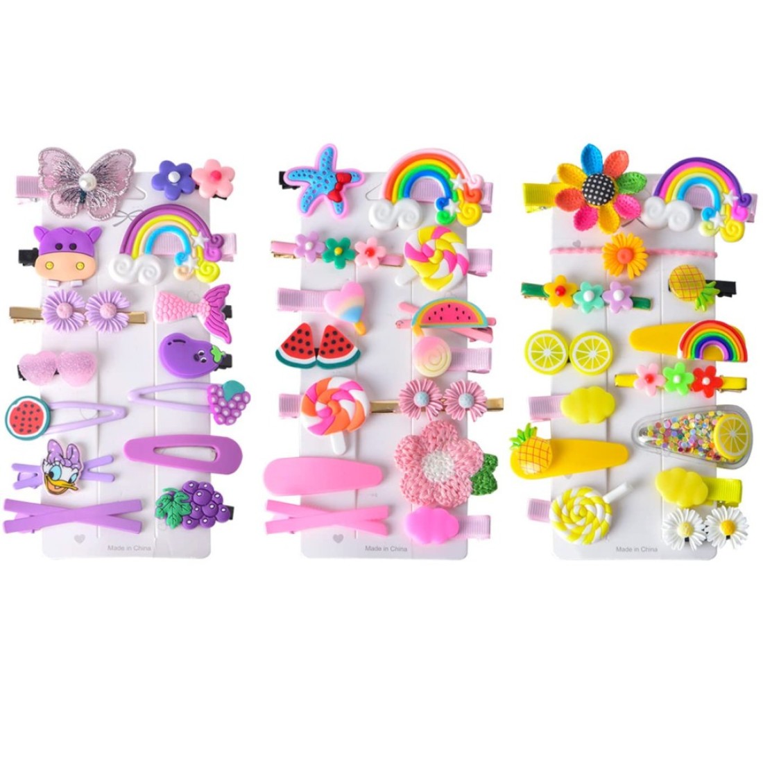 SKYNEO Baby Hair Clips Pin Barrettes for Girls Toddler Girls Accessories Kids Clips Styling Flower Rainbow Candy Fruits Butterfly Cute 42 Pieces