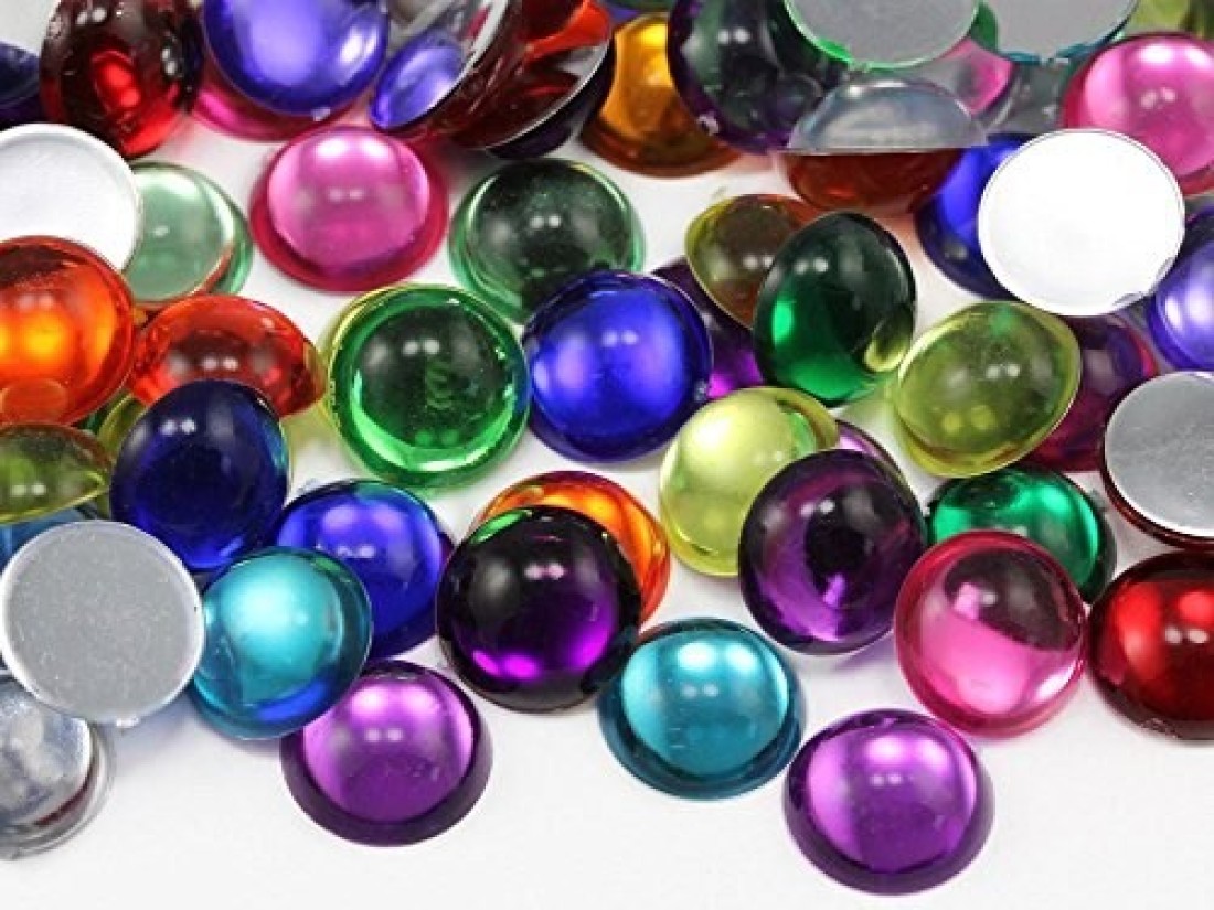 9mm Blue Sapphire Lite H118 Flat Back Acrylic Round Cabochon Pro Grade 75 Pieces