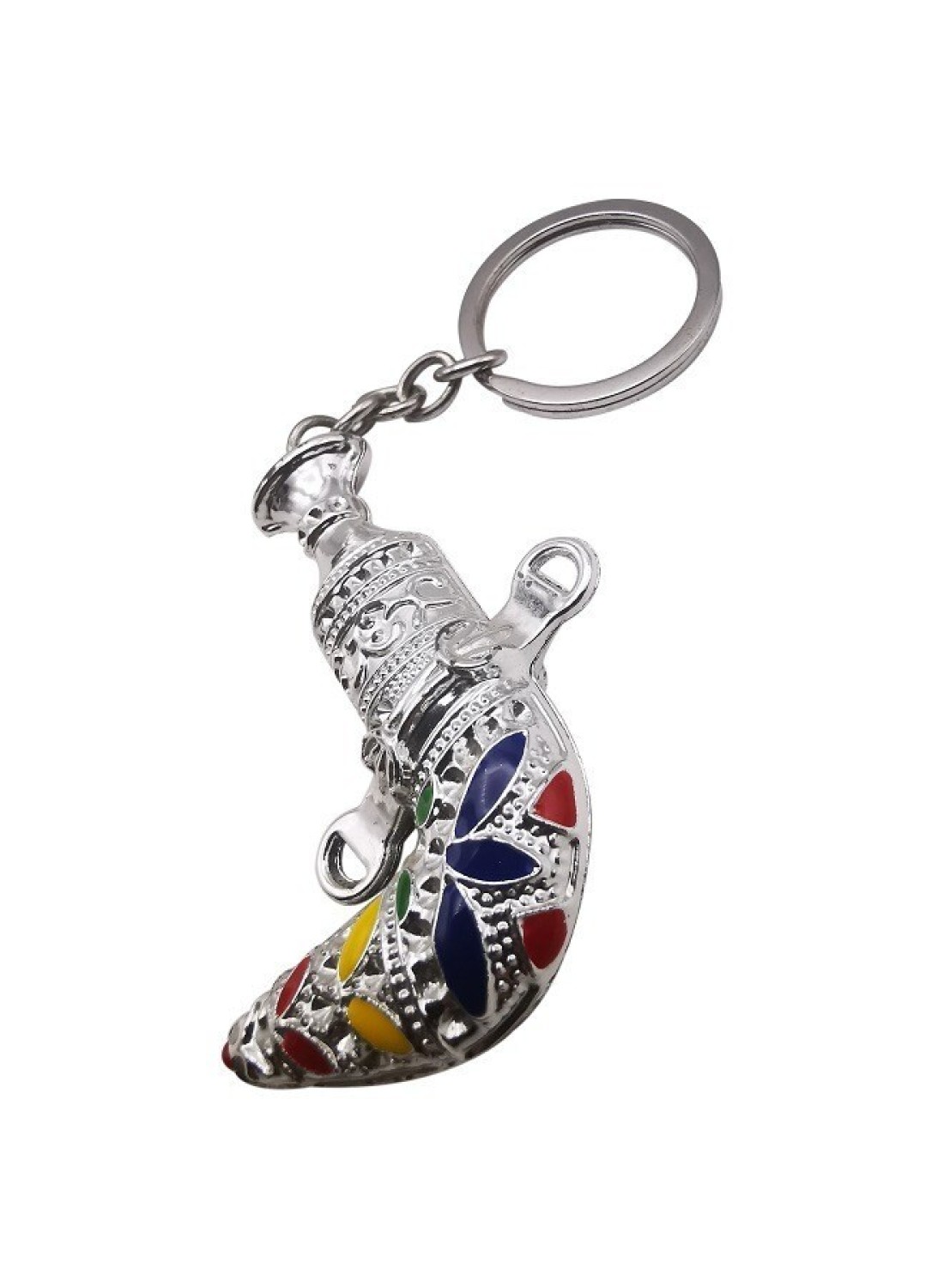 Flower Engraved Zinc Alloy Traditional Sword Keychain