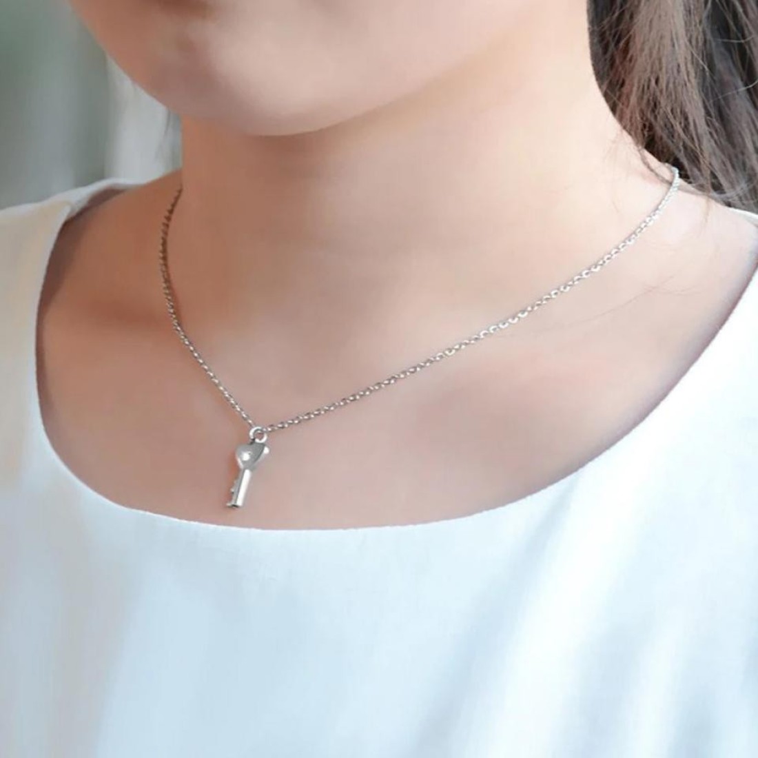 Aiwanto Couple Bracelet and Necklace Key Lock Set Lovers Jewelry Valentine&#39;s Day Gift for Couples(Silver)