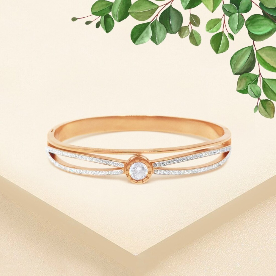 JANNAH Women&#39;s Fashion Bracelet | Pearl Design Thin Cross Bangle with Cubic Zirconia Inlaid Bangle Jewelry Gifts for Women Ladies