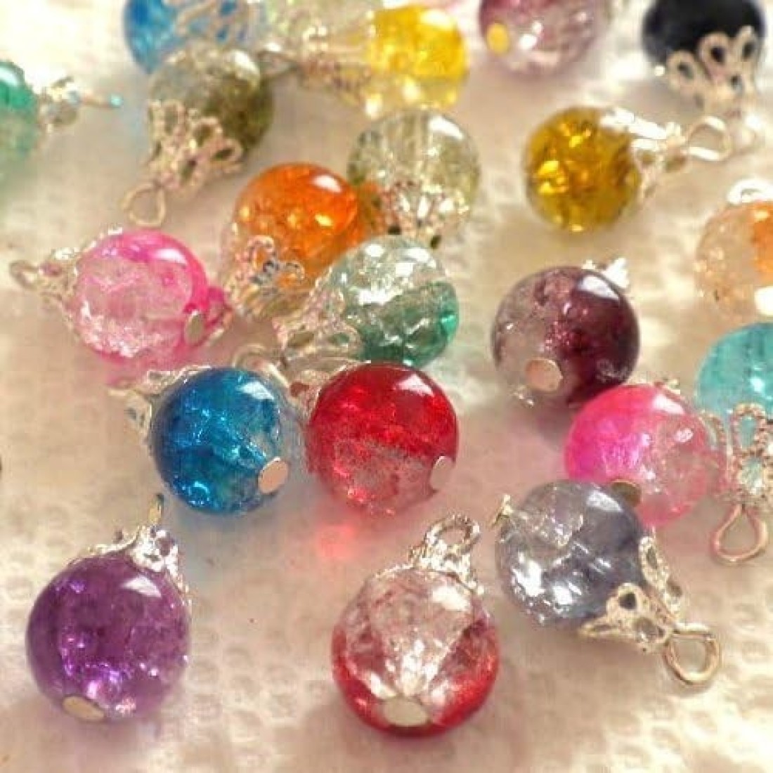 100pcs Silver Plated Filligree Flower Cup Shape Bead Caps 7mm Jewelry Making