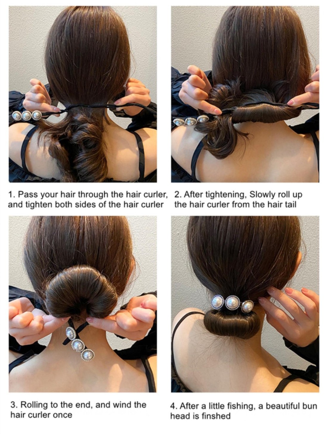 4 Pcs Tie Dye Deft Bun Hair Bun Makers for Womens Gradient French Twist Hairstyle Velvet Scrunchie Classy Multicolor Cloth Magic Clip Reusable Quick Bun