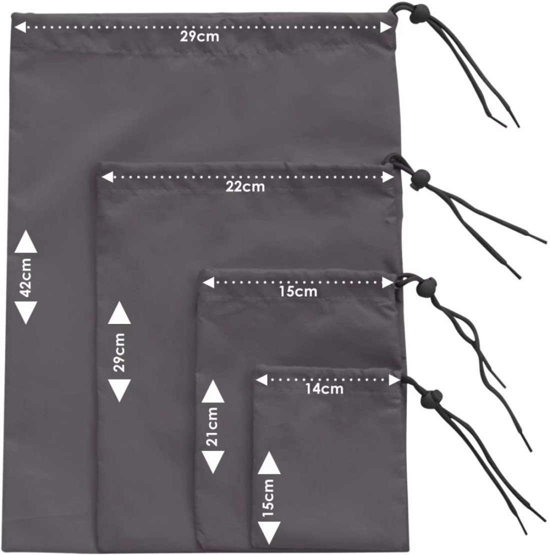 Aiwanto 4pcs/sets Waterproof Drawstring Pouch Storage Bags Travel Shoe Laundry Cosmetic (Coffee)