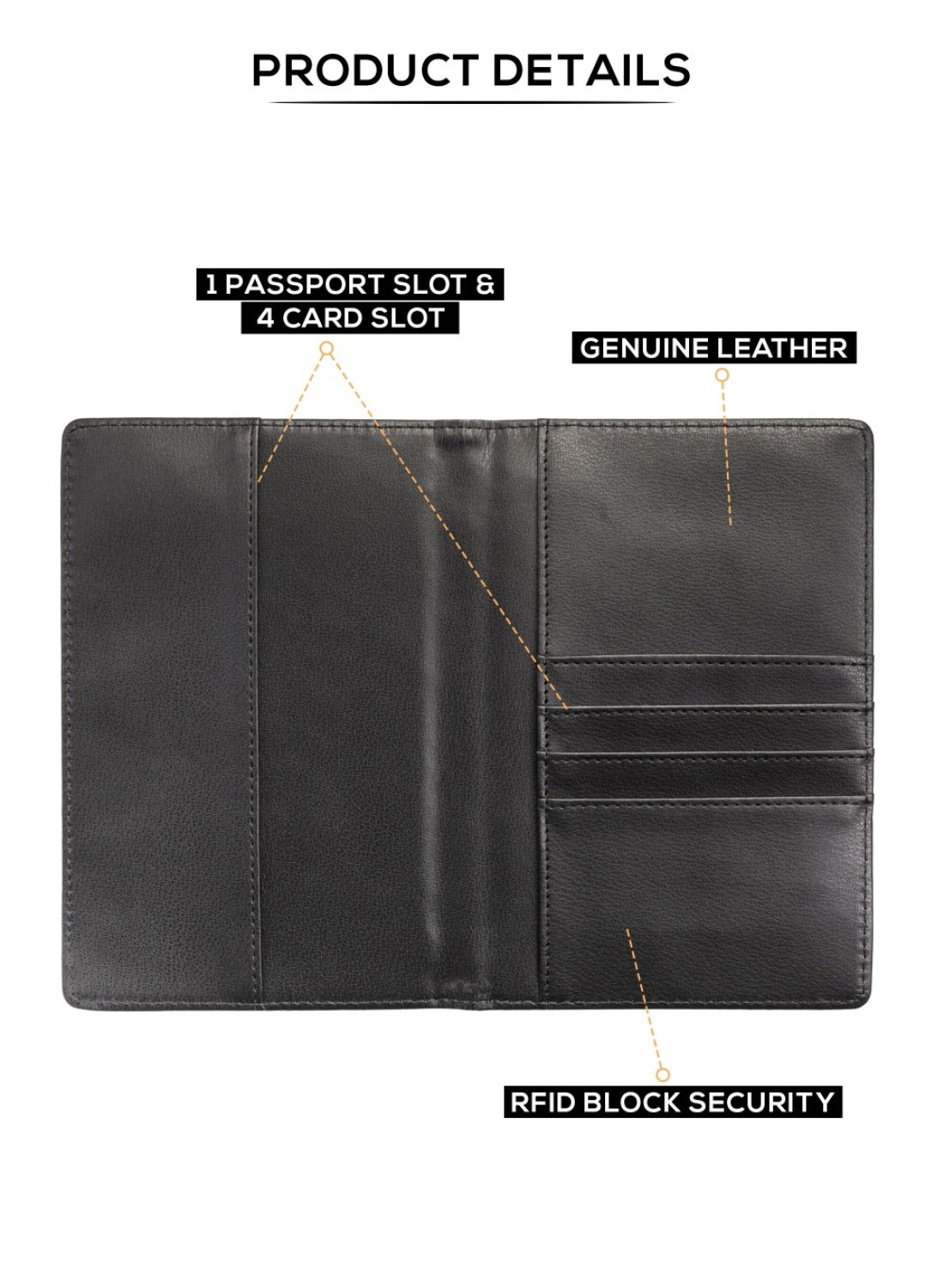 PARA JOHN RFID Blocking Slim & Lightweight Genuine Leather Passport Holder Cover Case & Travel Wallet for Men And Women