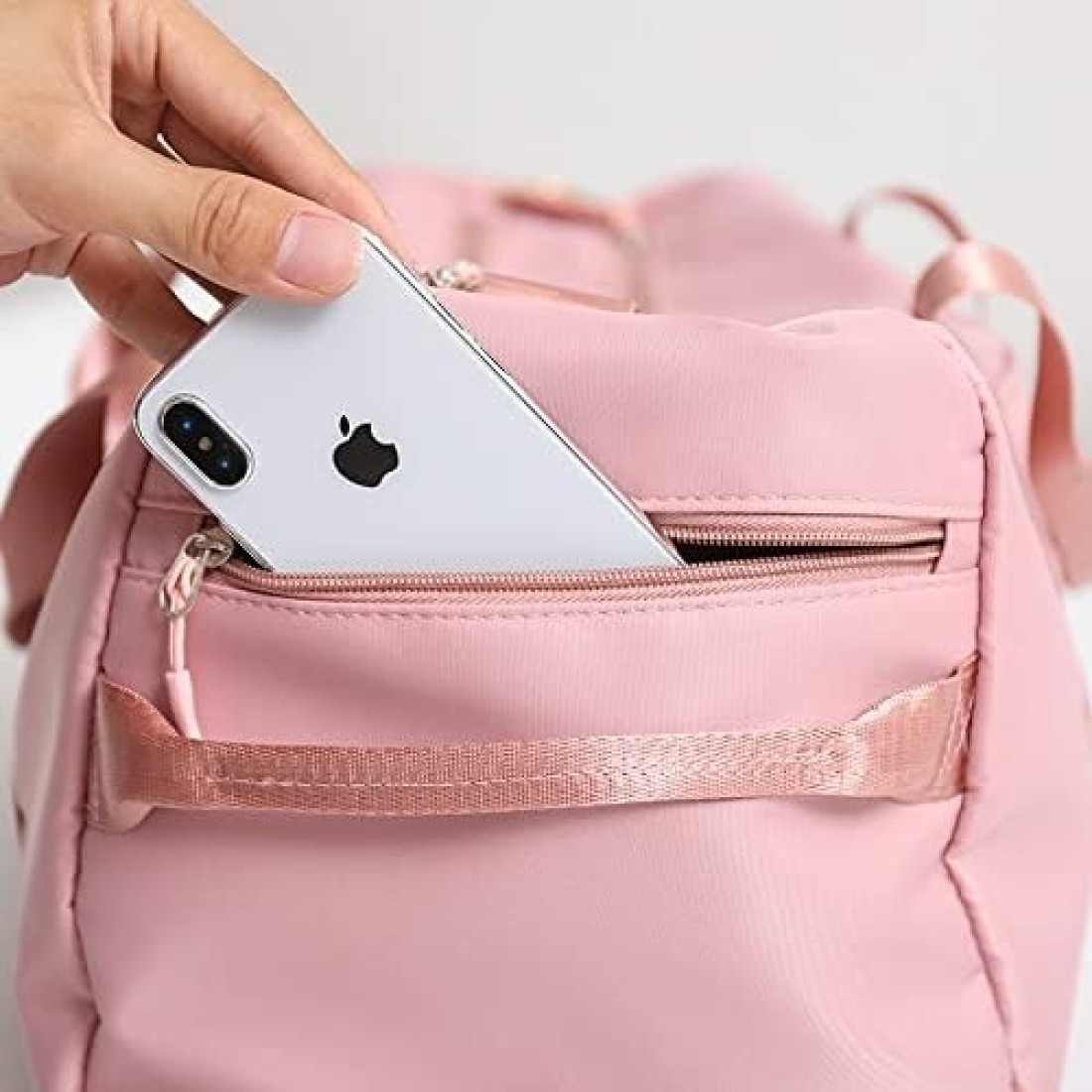 حقيبة صالة الألعاب الرياضية مع جيب للأحذية، حقيبة رياضية مع جيب مقاوم للماء للمناشف المبللة، حقيبة سفر من القماش الخشن للرجال والنساء من ماهمير (بينك)، زهري
